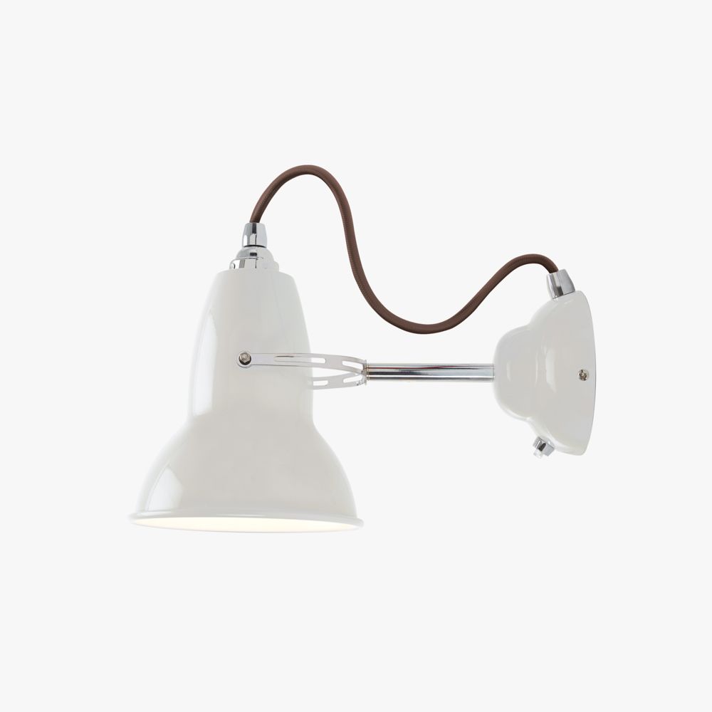 Bright Chrome with White/Black Cable Braid Anglepoise Original 1227 Desk Lamp 