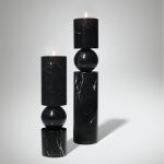 Fulcrum Candlestick Black Marble