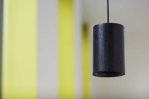 Black Stained Oak Cylinder Pendant