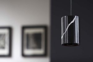 Nero Marquina Marble Cylinder Pendant