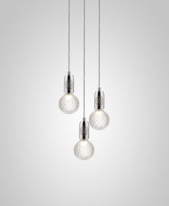 Crystal Bulb Chandelier Polished Chrome