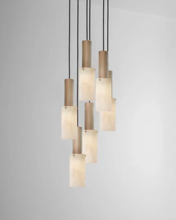 Flume 80 Pendant Alabaster - 6 Drop Grouping